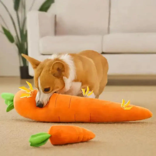 Crunchy Carrot Canine Companion: Plush Toy for Pups